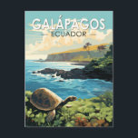 Galapagosöarna Giant Tortoise Travel Art Retro Vykort<br><div class="desc">Galápagos-öarna i en vektorkonst stil. Galápagosöarna är en vulkanisk skärgård i Stilla havet. Det anses vara en av världens främsta destinationer för att titta på vilda djur.</div>