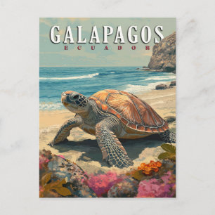 Galapagosöarna Giant Tortoise Travel Helg Vykort