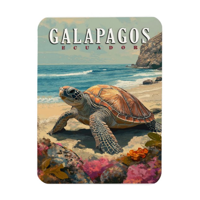 Galapagosöarna Giant Tortoise Travel Magnet (Vertikal)