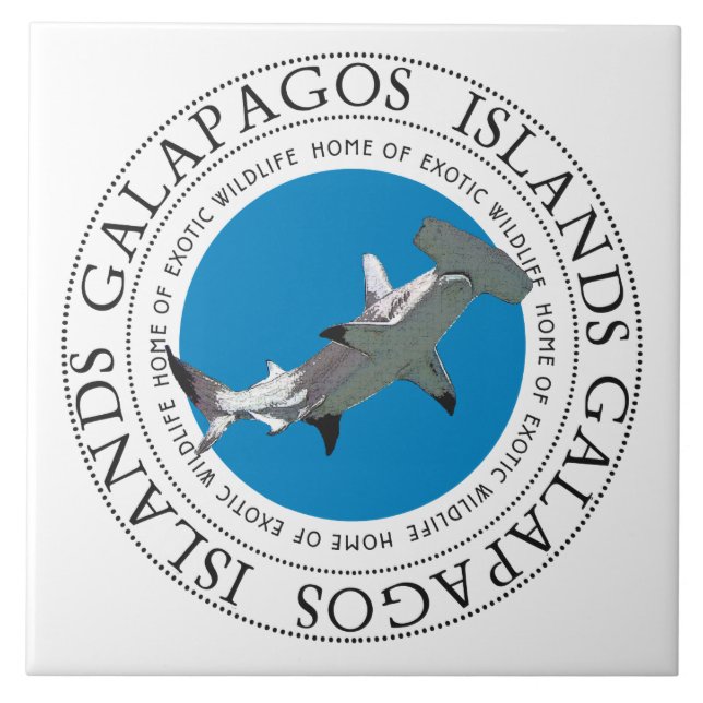 Galapagosöarna Hammerhead Shark Kakelplatta (Framsidan)
