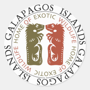 Galapagosöarna Iguanas Runt Klistermärke