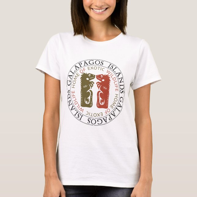 Galapagosöarna Iguanas T Shirt (Framsida)