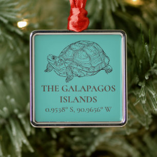 Galapagosöarna Latitud och longitud Julgransprydnad Metall