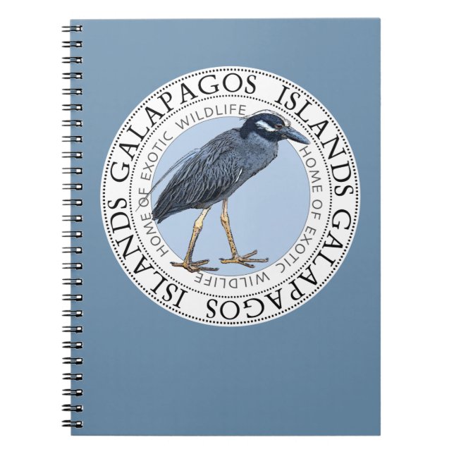 Galapagosöarna Night Heron Notebook Journal Anteckningsbok Med Spiral (Framsidan)
