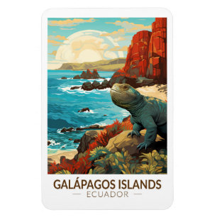 Galapagosöarna Travel Art Vintage Magnet