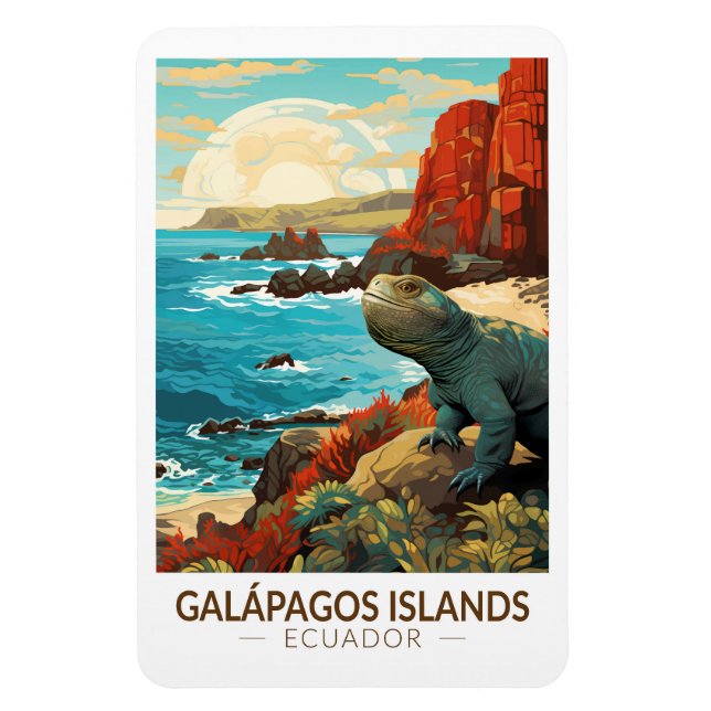 Galapagosöarna Travel Art Vintage Magnet (Vertikal)