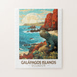 Galapagosöarna Travel Art Vintage Pussel<br><div class="desc">Galápagos-öarna i en vektorkonst stil. Galápagosöarna är en vulkanisk skärgård i Stilla havet. Det anses vara en av världens främsta destinationer för att titta på vilda djur.</div>