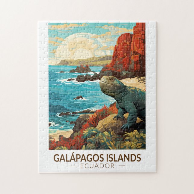 Galapagosöarna Travel Art Vintage Pussel (Vertikal)