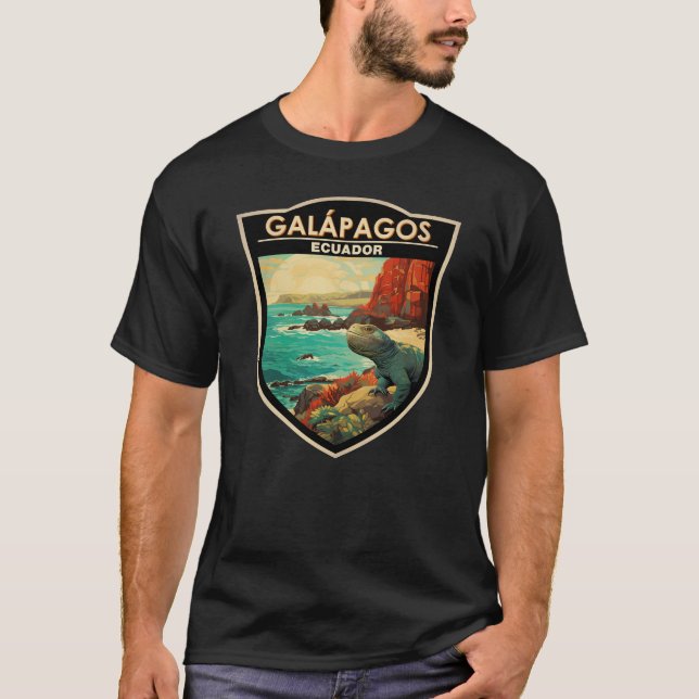 Galapagosöarna Travel Art Vintage T Shirt (Framsida)