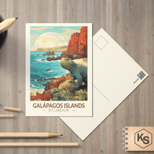 Galapagosöarna Travel Art Vintage Vykort