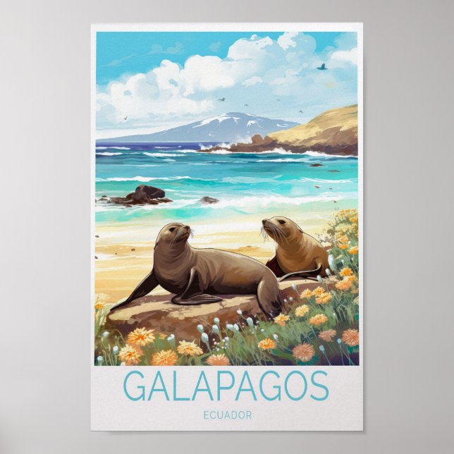 Galapagosöarna Travel Poster (Framsidan)