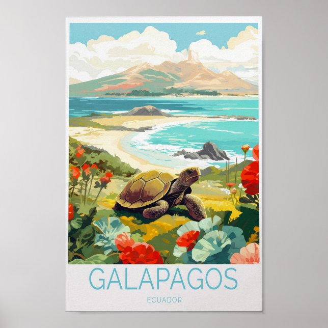Galapagosöarna Travel Poster (Framsidan)