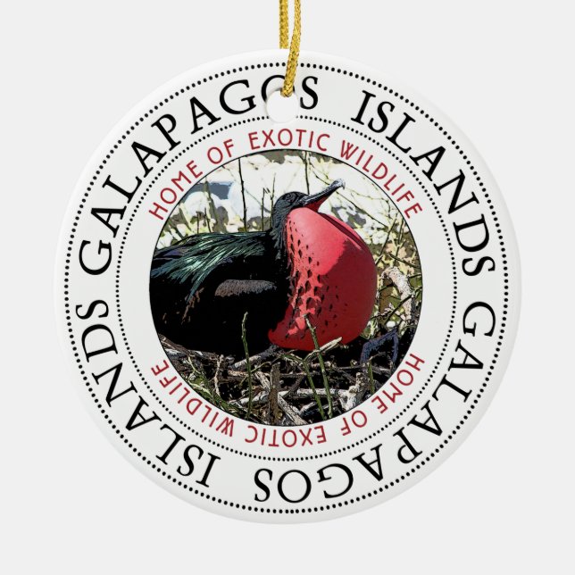 Galapagosöarna Underbar Frigate Bird Julgransprydnad Keramik (Framsidan)