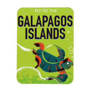 Galapagosöarna vintage resor poster konst. magnet
