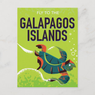 Galapagosöarna vintage resor poster konst. vykort