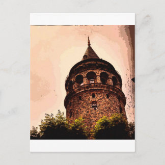 Galata Torn i Istanbul Hand teckning Vykort