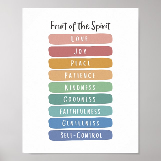 Galaterbrevet 5:22-23 Anden ger frukter som är kär Poster (Framsidan)