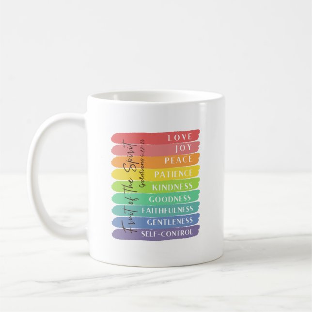 Galaterbrevet 5:22-23 Frukt av Anden Kaffemugg (Vänster)