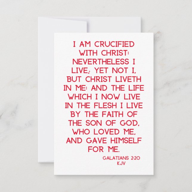 Galatianer 2:20 KJV Bible Scripture Hälsning Kort (Framsida)