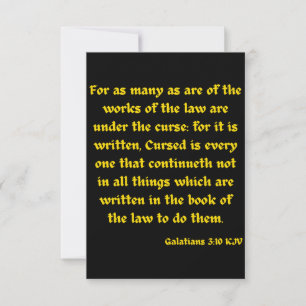 Galatianer 3:10 KJV Bible Verse Flat Hälsning Kort