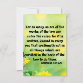 Galatianer 3:10 KJV Bible Verse Pic Flat Hälsning Kort