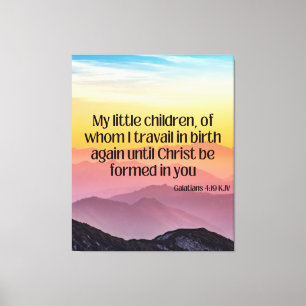 Galatianer 4:19 Bible Verse KJV Pic Wall Art Canvastryck