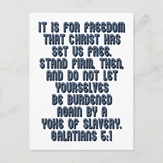 Galatianer 5:1 vykort (Framsida)