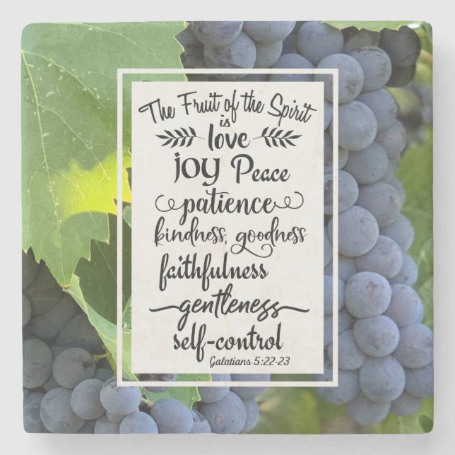 Galatianer 5:22-23 Frukten av spriten Stenunderlägg (Framsidan)