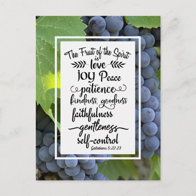 Galatianer 5:22-23 Frukten av spriten Vykort (Framsida)