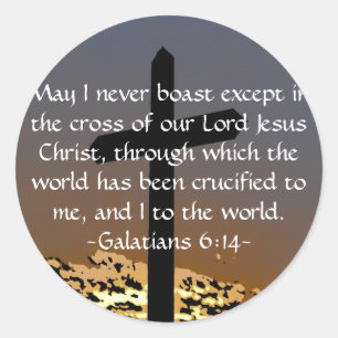 Galatianer 6:14 runt klistermärke