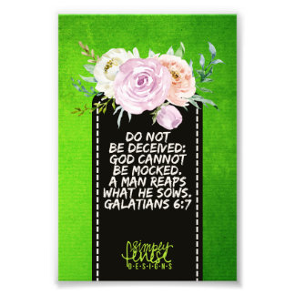 Galatianer 6:7 Gud kan inte vara stoppad skript Fototryck