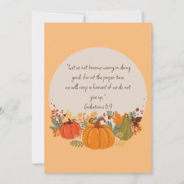 Galatianer 6:9 Skörd höstfällig pumpkin Kort