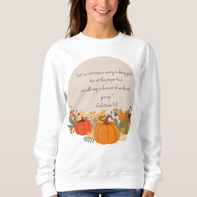 Galatianer 6:9 Skörd höstfällig pumpkin T Shirt (Framsida)