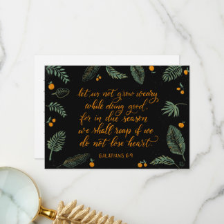 Galatianer 6v9 Hjärtat Tack Kort