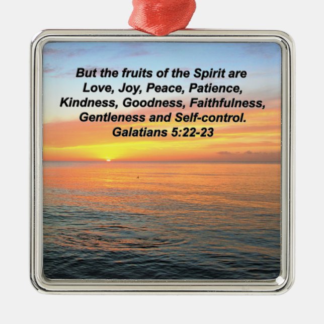 GALATIANFRUKT AV DEN SPRITBIBLIGA VERSEN JULGRANSPRYDNAD METALL (Framsidan)