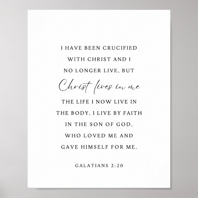 Galatians 2:20 Christ lives in me Poster (Framsidan)