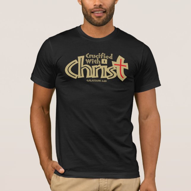 Galatians 2:20 på den mörka utslagsplatsshirt.en t shirt (Framsida)
