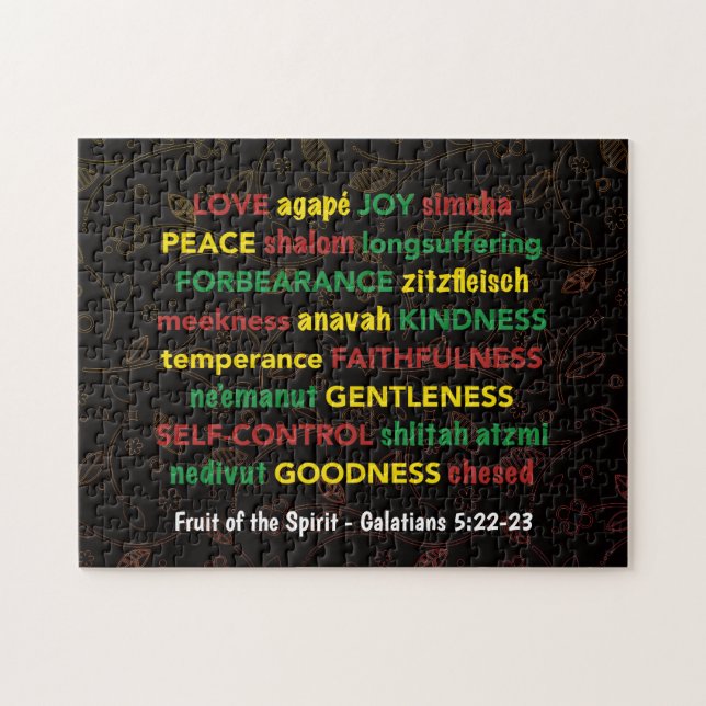 GALATIANS 5:22-23 Fruit of the Spirit Christian Pussel (Horisontell)