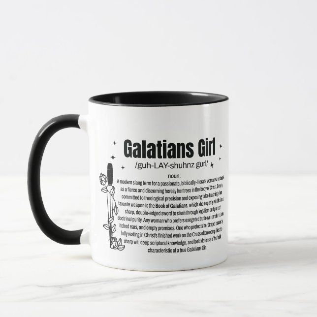 GALATIANS Flicka 11oz Tvåtons Kaffe Mugg (Vänster)