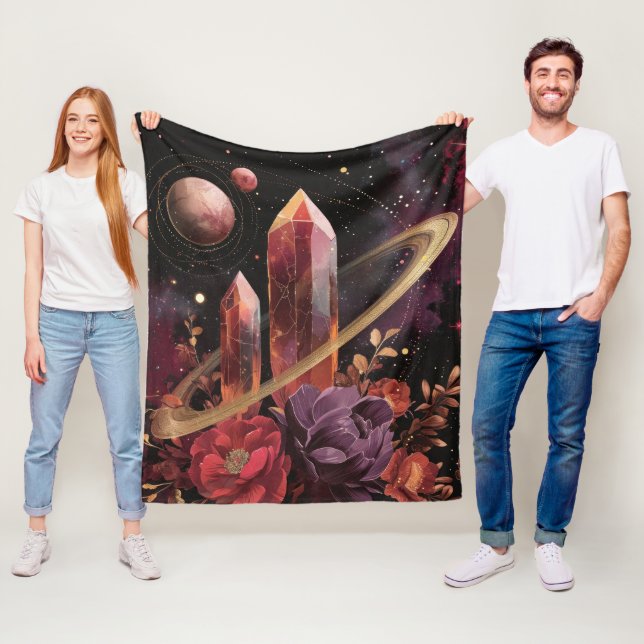 Galax Amethyst Stjärnfält Kosmiskt Mönster Fleecefilt (På plats)