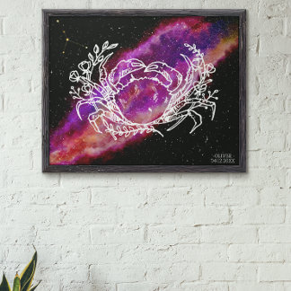 Galax Cancer Konstellation Zodiak Tecken Väggkonst