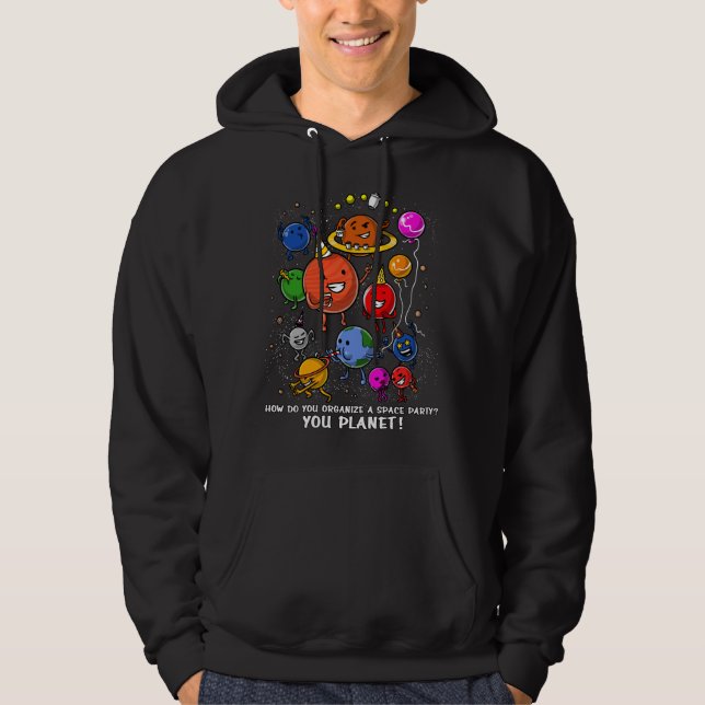 Galax för astronomi för utrymmepartyplanet kosmisk hoodie (Framsida)