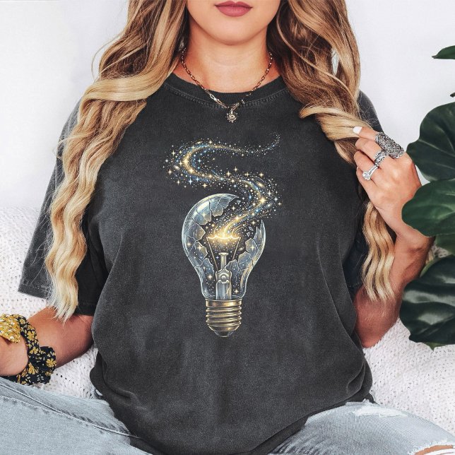 Galax Glödlampa Knäckte Kosmisk idé T Shirt (Skapare uppladdad)