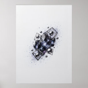 Galax Kristallkluster Geometrisk Poster