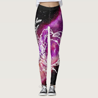 Galax Lila Cancer Stjärnbild Zodiak Tecken Leggings