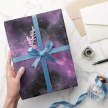 Galax Lila Nebula Svart Abstrakt Mönster