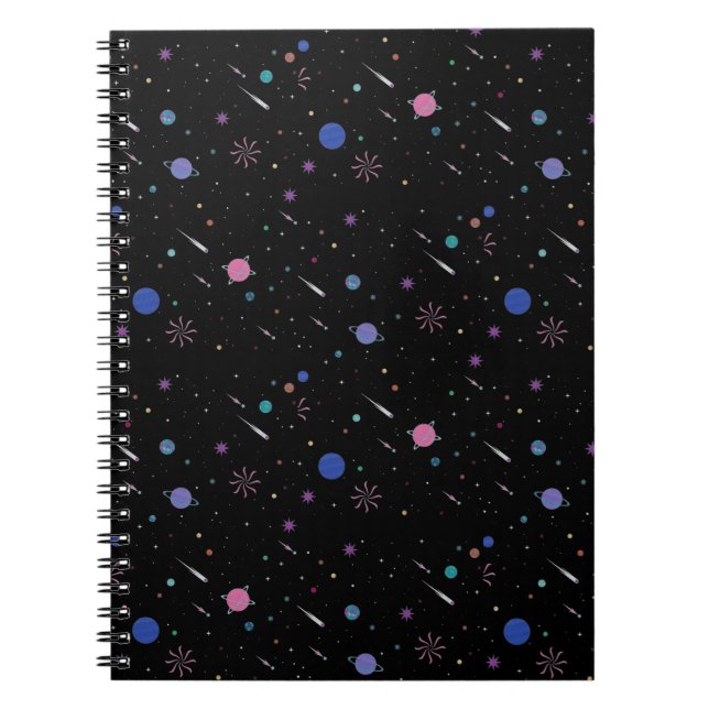 Galax Måne stjärnor ,Natt Himmel,  Astronomi  Anteckningsbok (Framsidan)