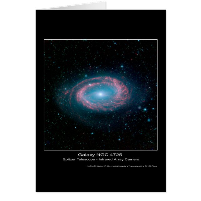Galax NGC 4725 - det Spitzer utrymmeteleskop - Hälsningskort (Framsidan)