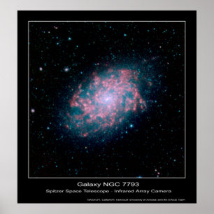 Galax NGC 7793 - det Spitzer utrymmeteleskop - Poster