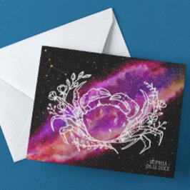 Galax Rosa Kräftans Stjärnbild Zodiakens Tecken Vykort
